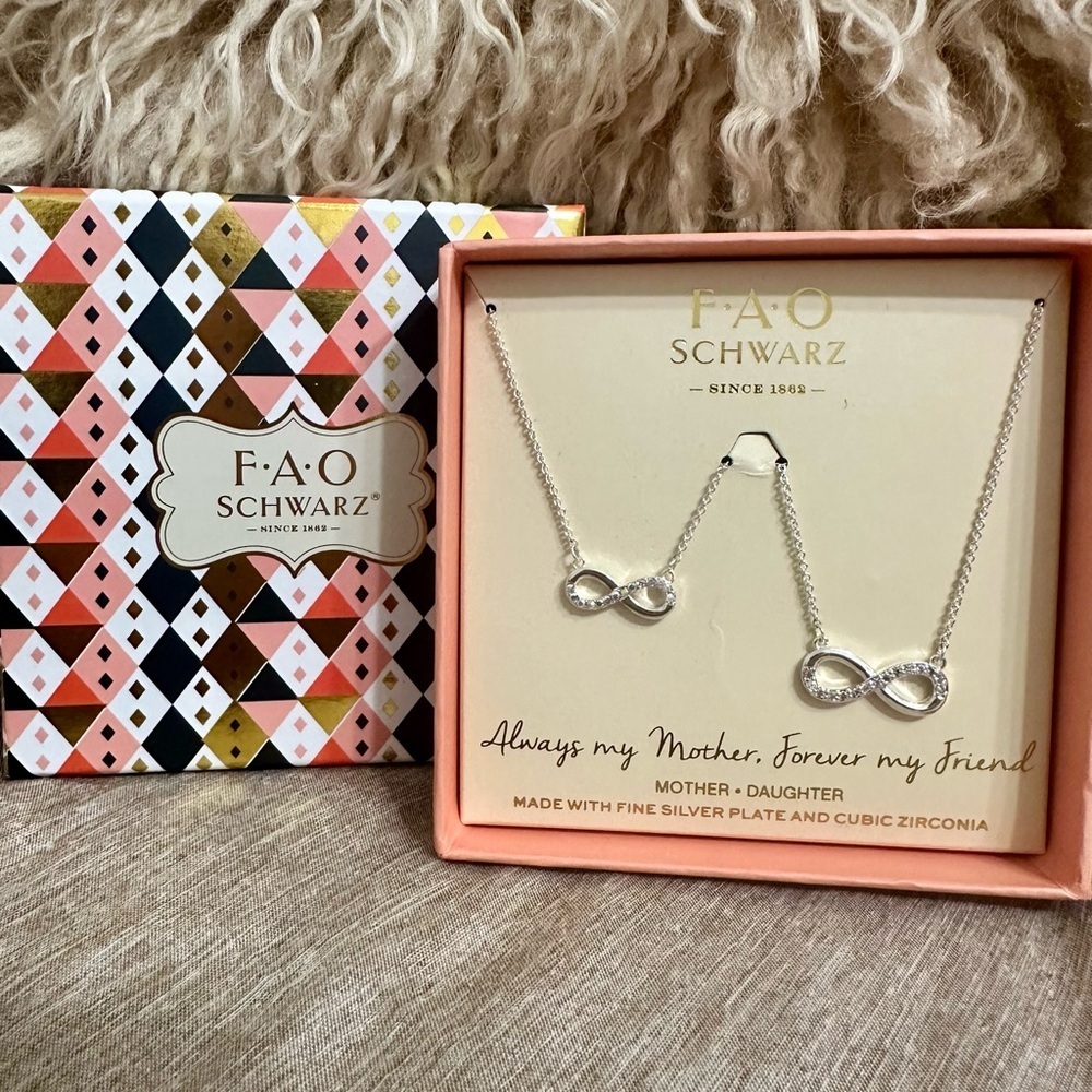 FAO Schwarz Mother Daughter Infinity Necklace Set